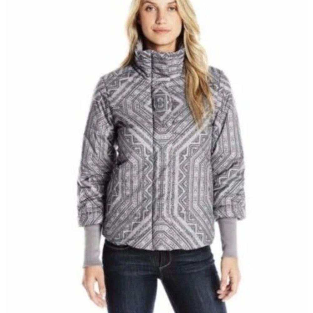 Prana Lily Puffer Jacket Print Gull Flurry